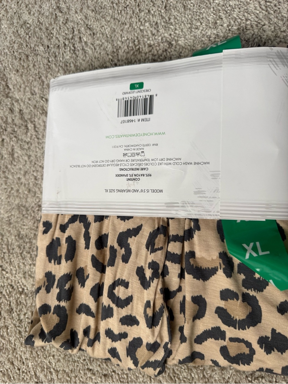 NWT Honeydew Intimates XL Leopard Print Crop Pants - Beige & Black & top set - Picture 3 of 5